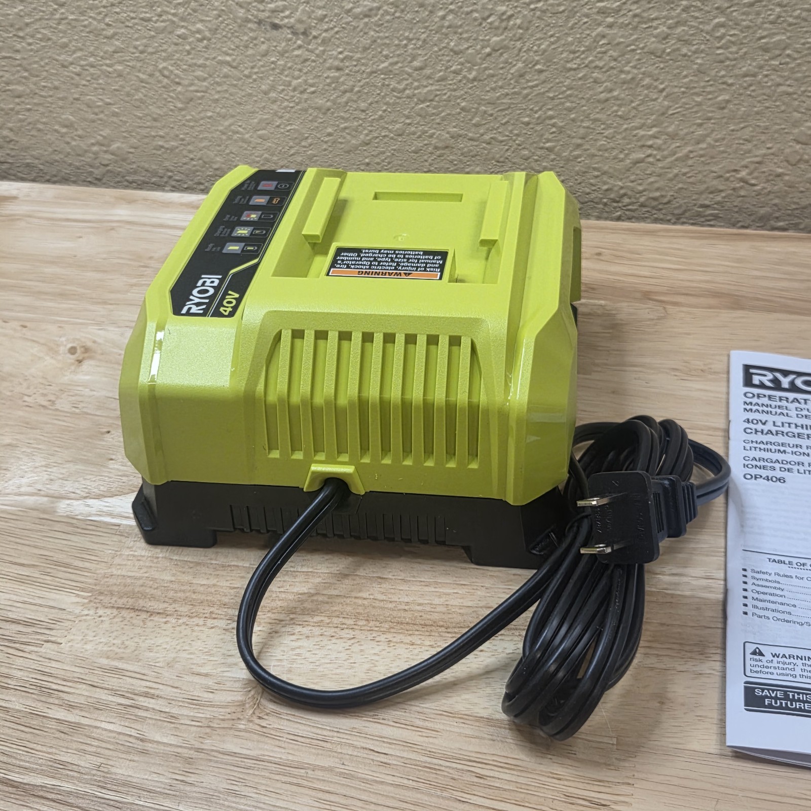 OEM Ryobi 40V Lithium-Ion Rapid Charger OP406 / OP40 6VNM 295W Brand New Unused