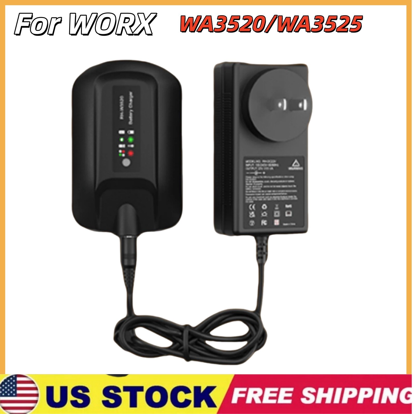 Fast Charger For WORX 20V MAX Extend Lithium 20 Volt WA3520 WA3525 WA3575