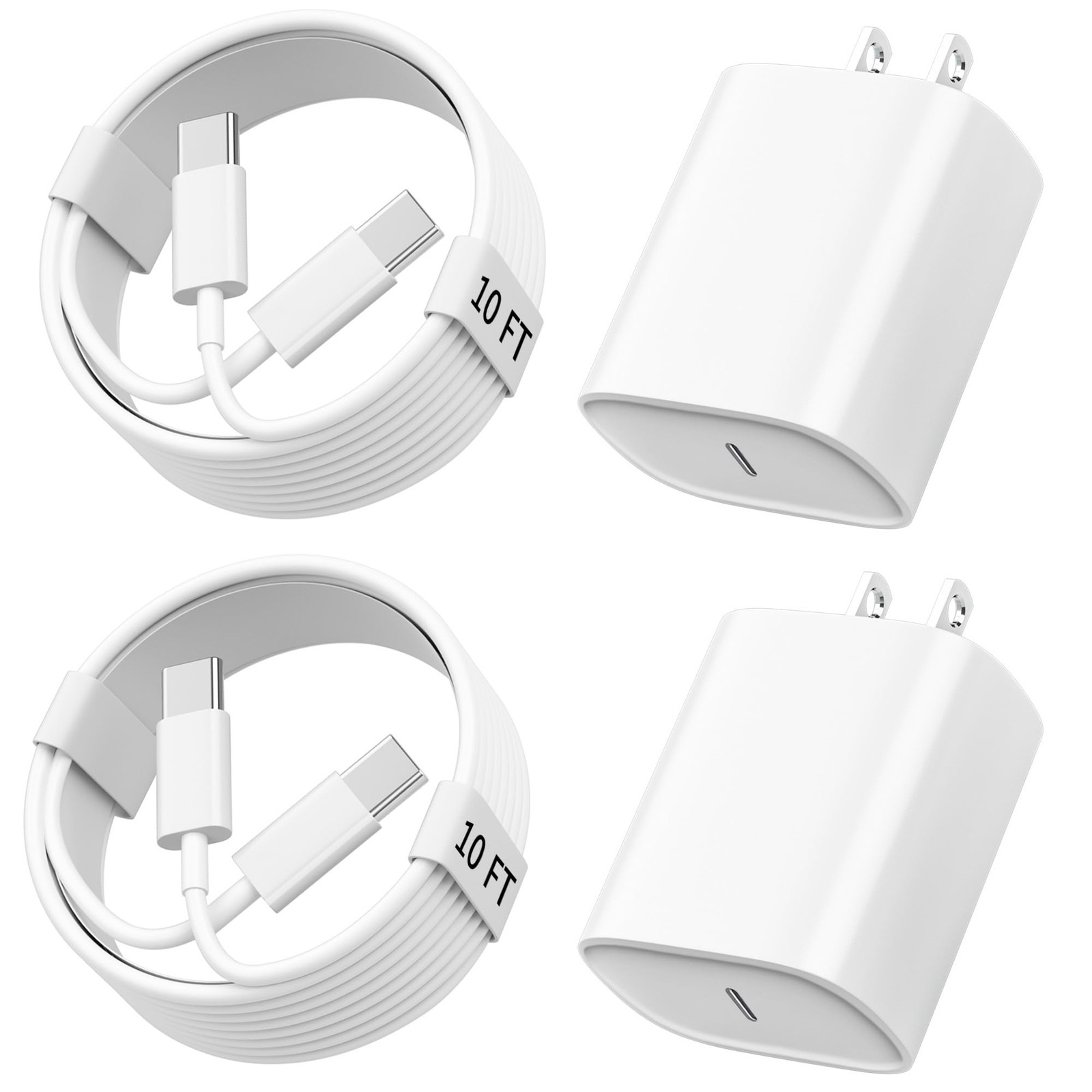 Ubearkk Iphone 17 16 15 Charger Charging 10 Ft Long Usb C Charger Cord 20W Type