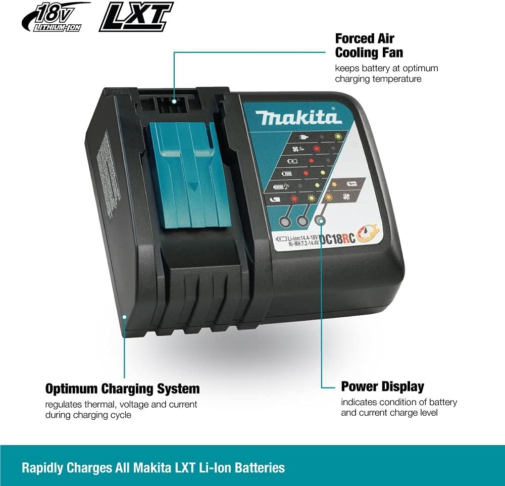 GENUINE Makita DC18RC RAPID FAST Battery Charger 7.2v 14.4v 18v, BL1830B/BL1850B