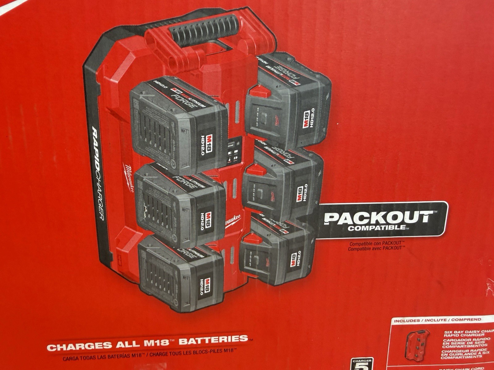 NEW Milwaukee 48-59-1817 M18 Six Bay Bulk Battery Rapid Charger Multi Port NEW