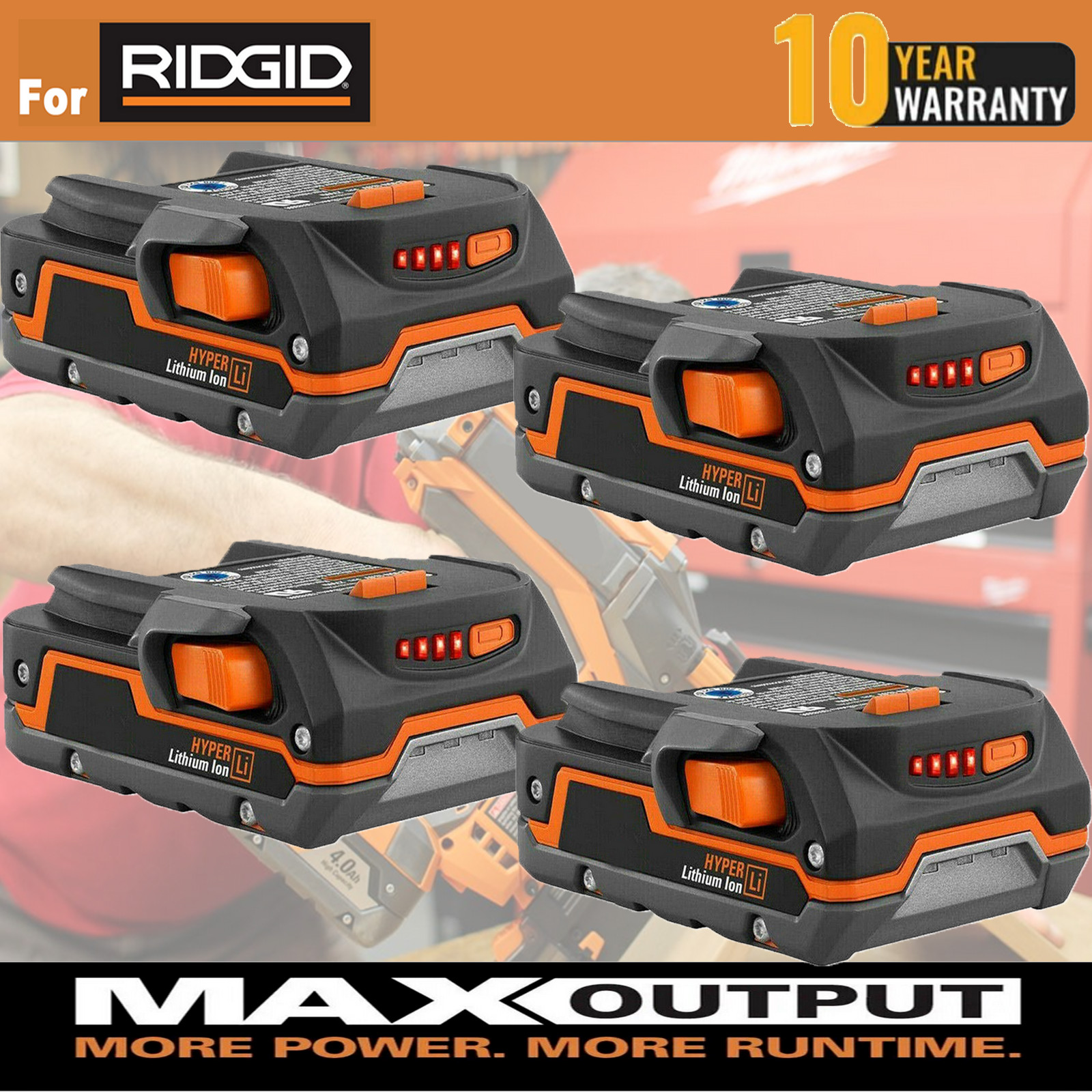 4x 3.0Ah for Ridgid R840085 6Ah Lithium Battery Rigid 18Volt R840087 Power Tool