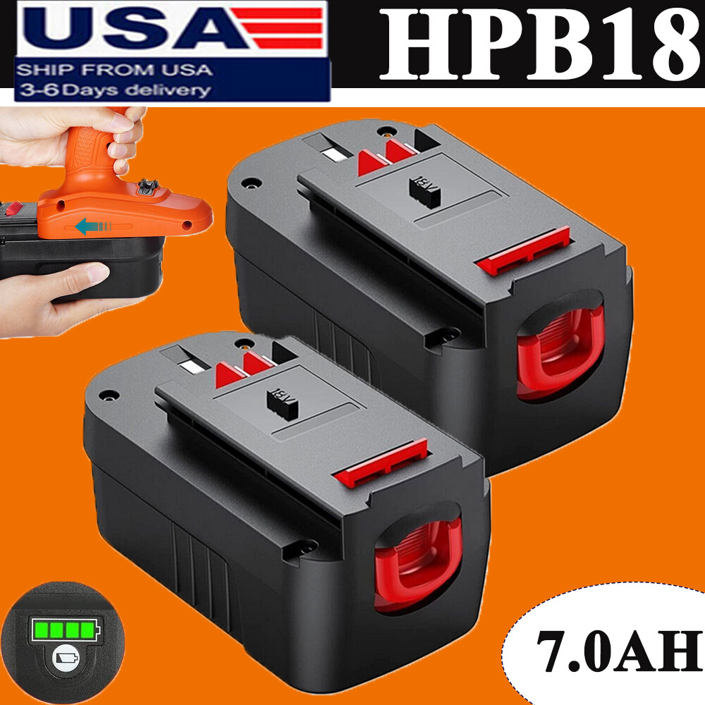 2-Pack 18 Volt For Black and Decker HPB18 7.0Ah Battery HPB18-OPE 244760-00A 18V