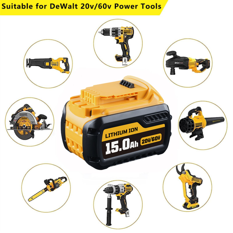 Pack 15.0AH DCB609-2 For DEWALT DCB612 20V/60V MAX FLEXVOLT Lithium-Ion Battery