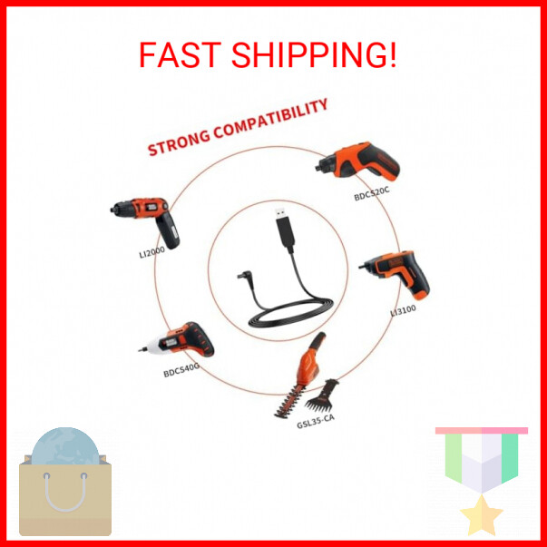 MEROM Charger Cord for Black and Decker LI3100 BDCS40G BDCS20C GSL35 Cordless Sc