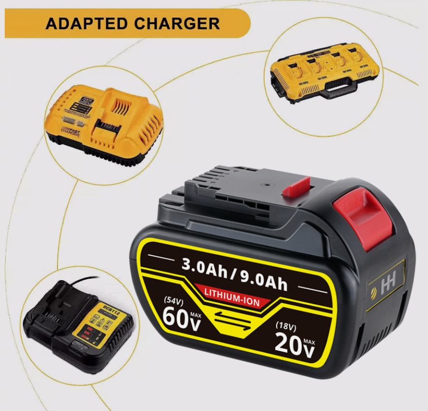 9.0Ah For DEWALT 20V/60V MAX FLEXVOLT Lithium-ion Battery DCB609-2 DCB612 DCB606