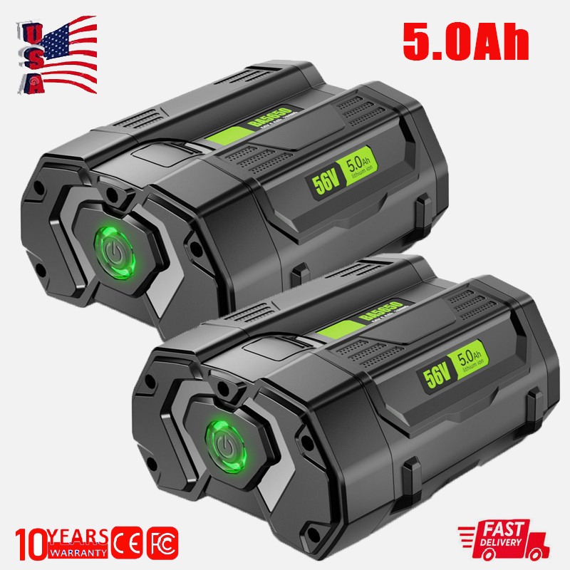 2PACK For EGO 56V 56Volt 5.0AH Battery BA1400 POWER Lithium Ion BA2240 BA2800T