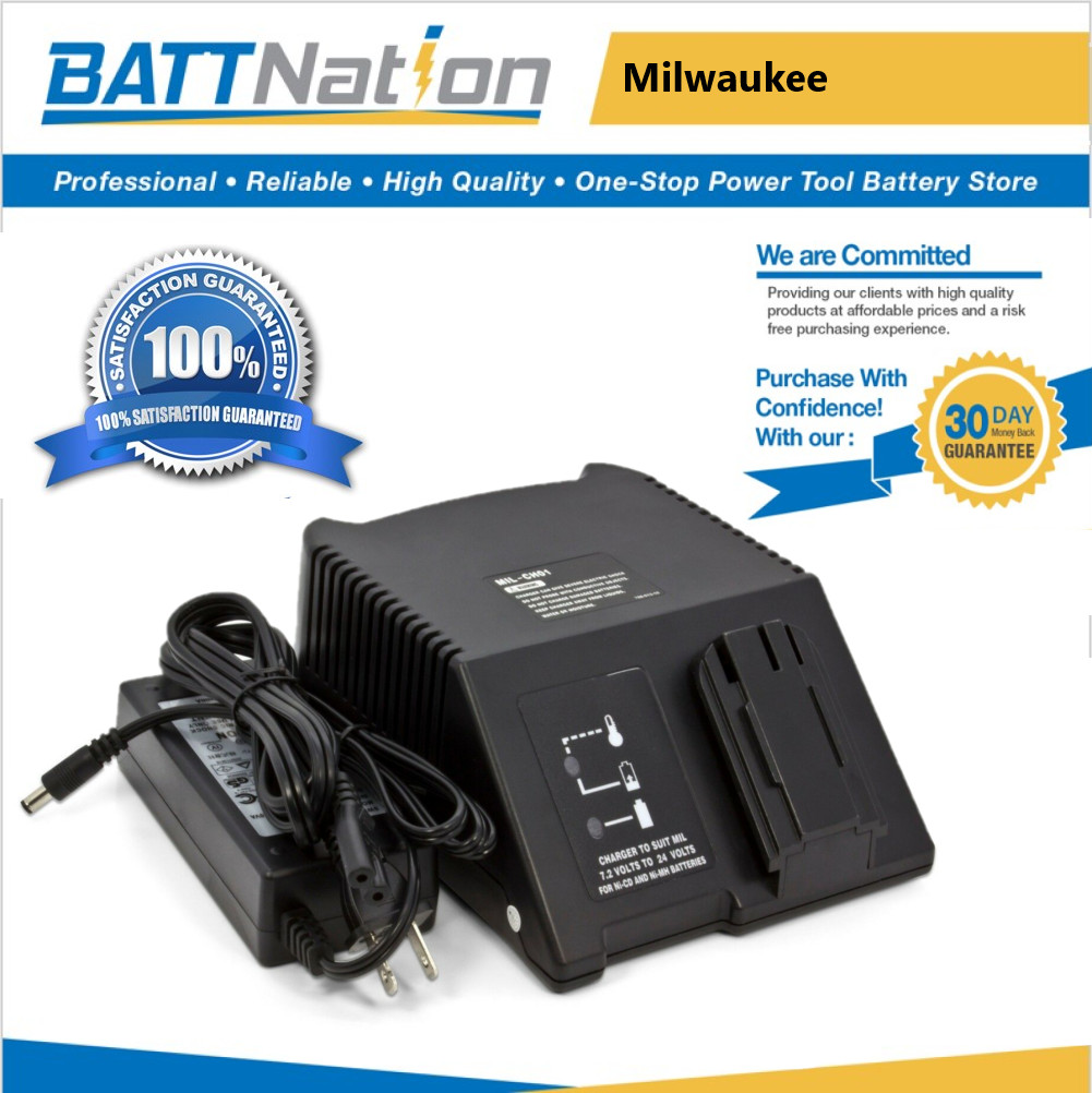 Charger for Milwaukee 7.2V – 24V 1-Hour NiCd NiMh Power Tool Battery