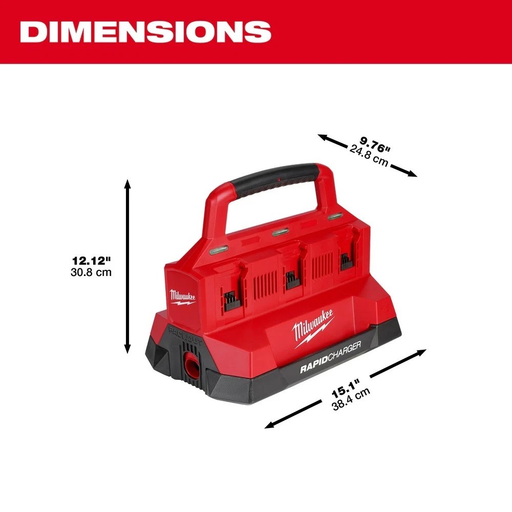 New MILWAUKEE 48-59-1809 M18 PACKOUT Six Bay Rapid Charger