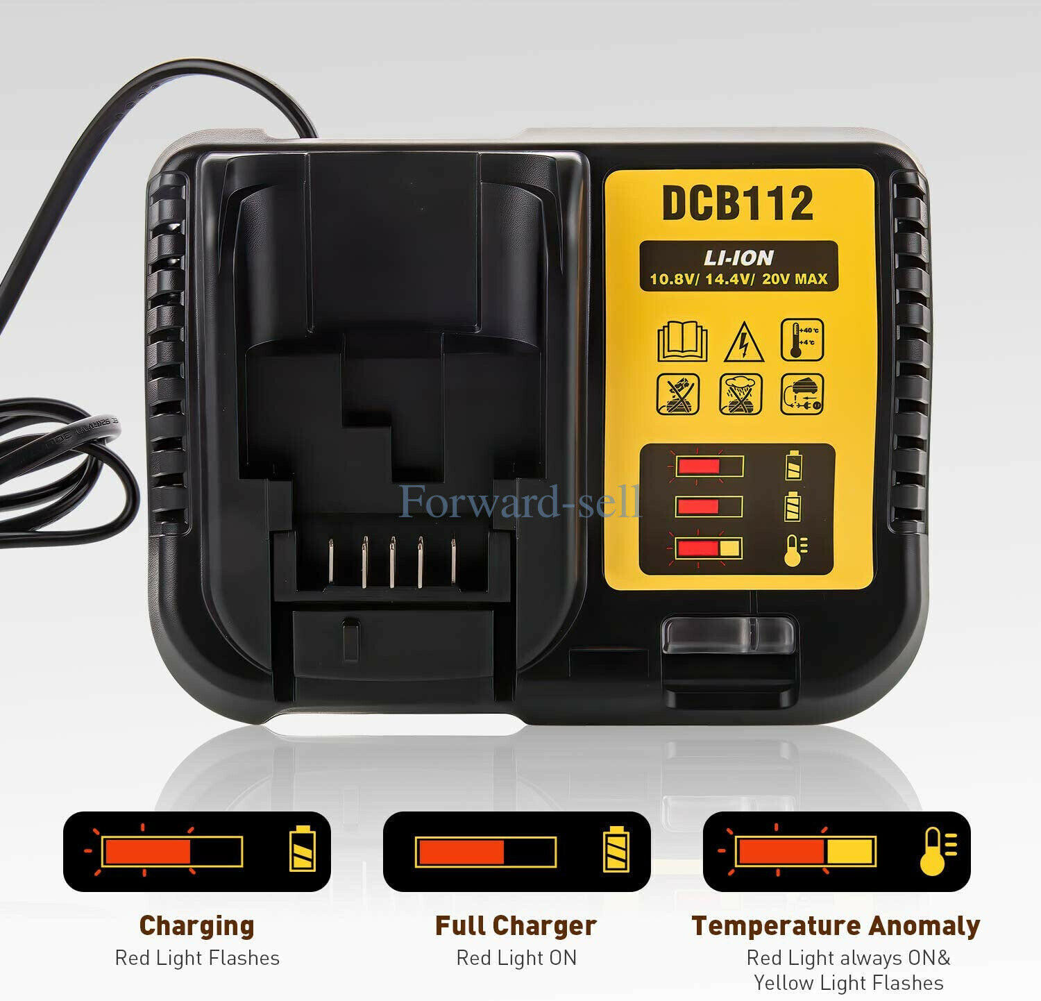 DCB112 Charger For DeWalt 20V Max Lithium Battery Charger DCB206 DCB205 DCB203