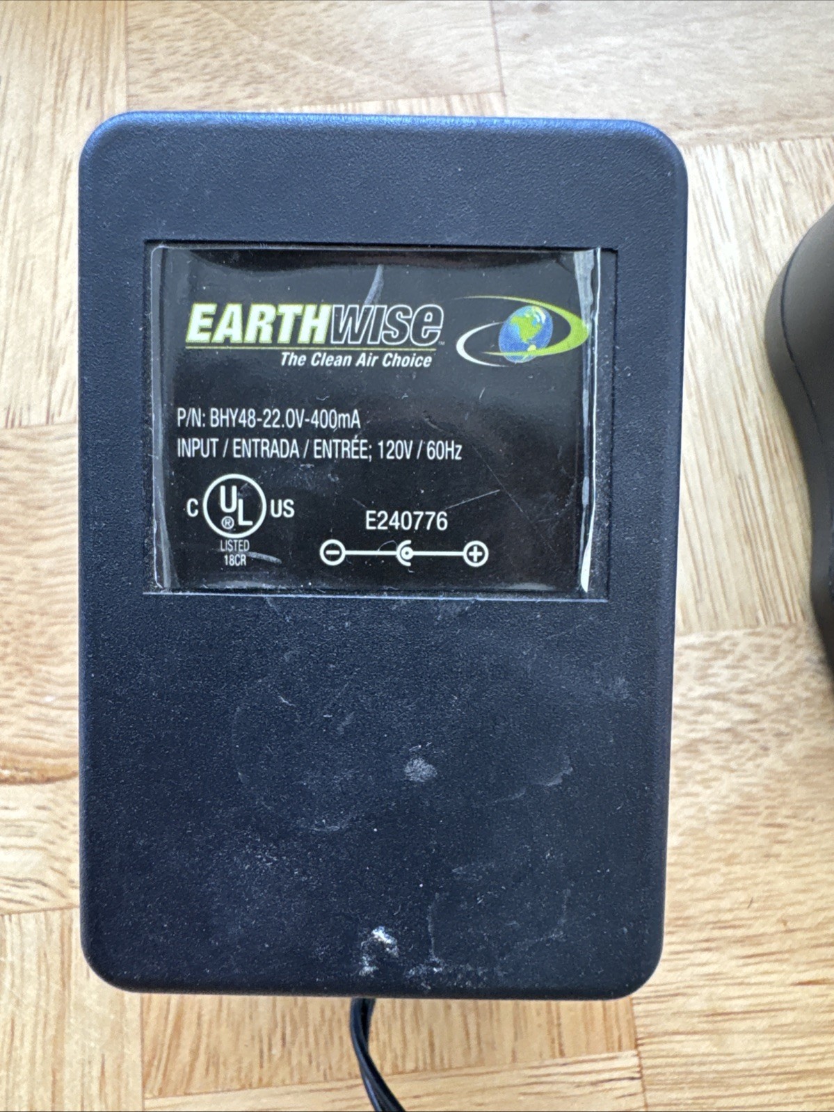 Earthwise battery charger & adapter BHY48-22.0V-400mA E240776