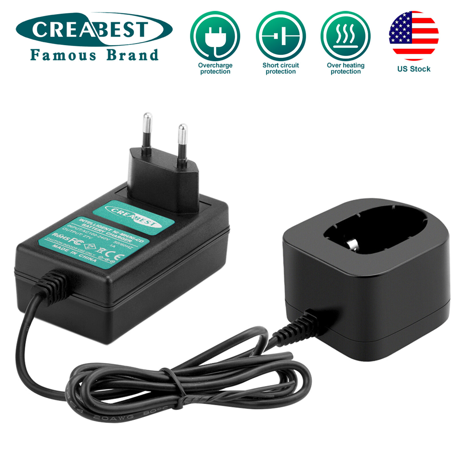 Charger For RYOBI Ni-MH/Ni-CD P108 P107 P700 RY-1204 HP961 7.2V-18V Battery