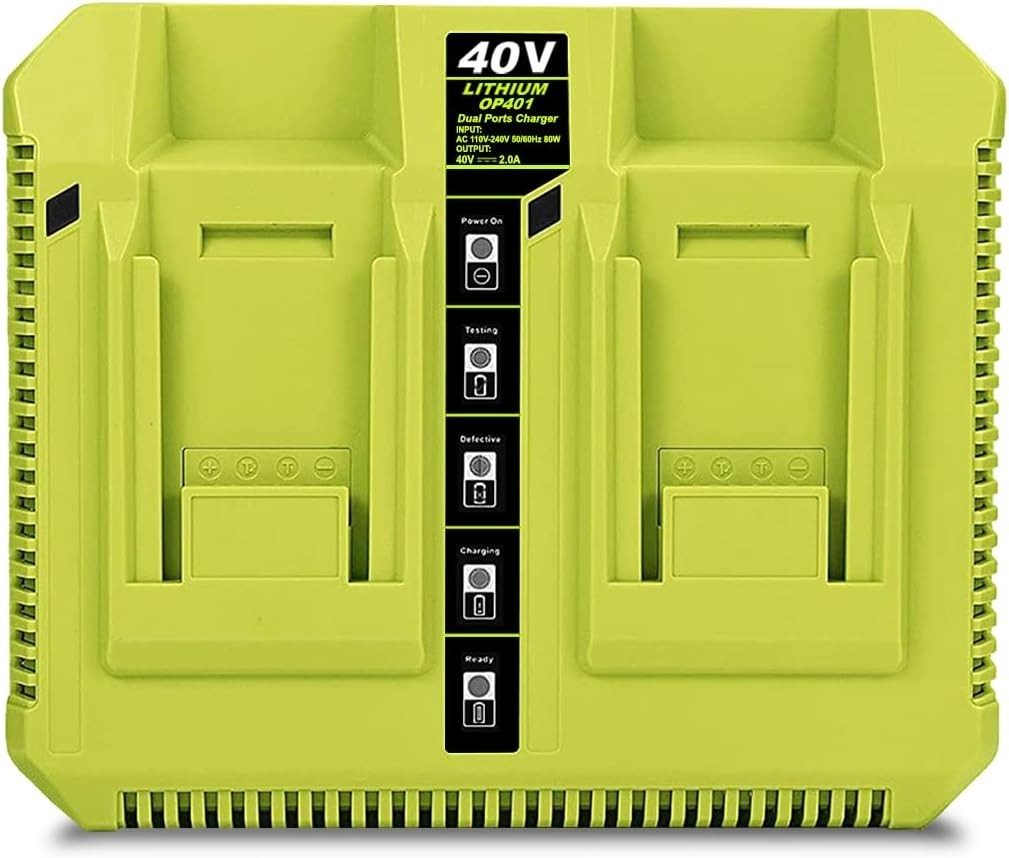 40V Dual Battery Charger Compatible with Ryobi OP401 OP400 OP403 OP404 New