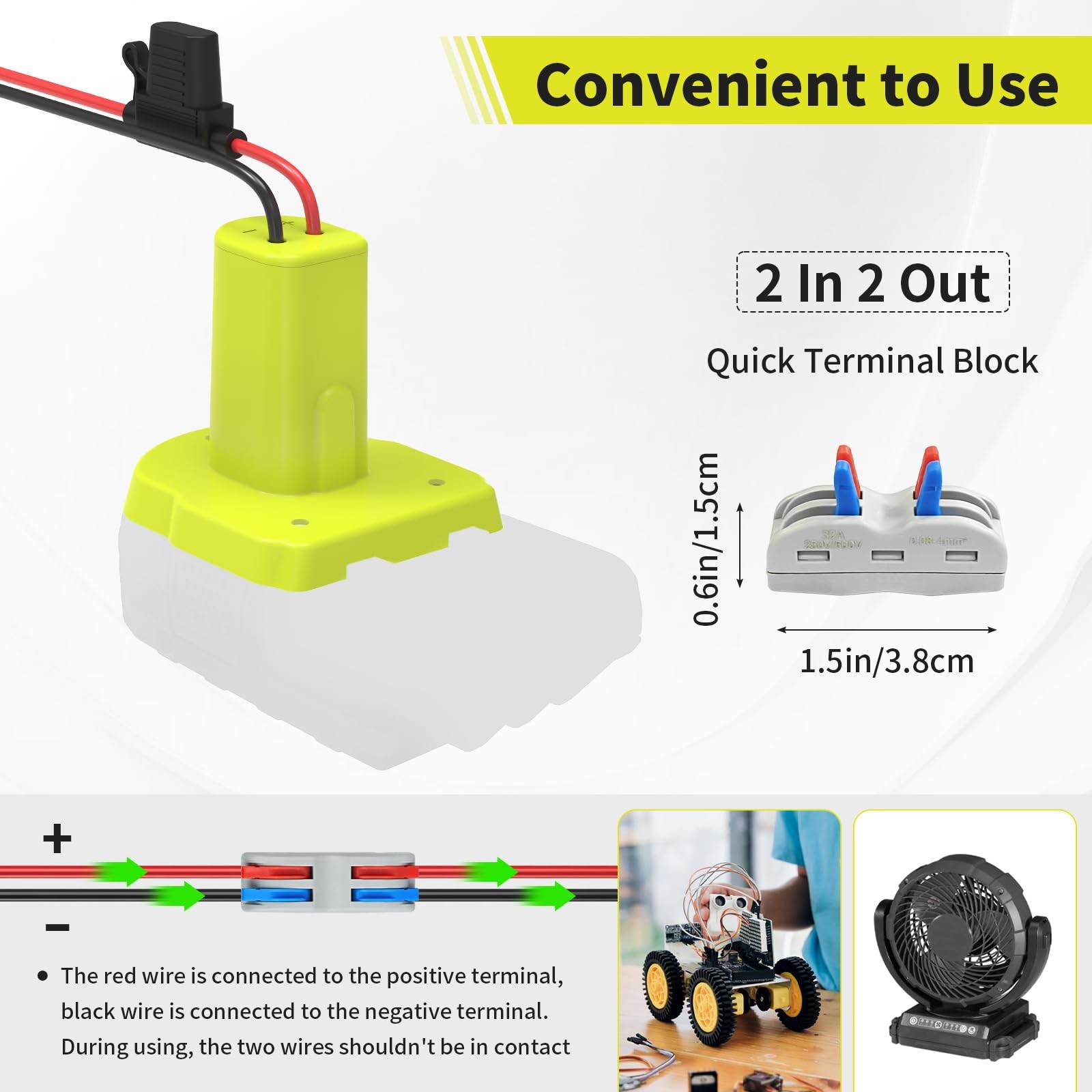 Kzreect 2 Pack for Power Wheel Battery Adapter Compatible with 2 PACK, Green