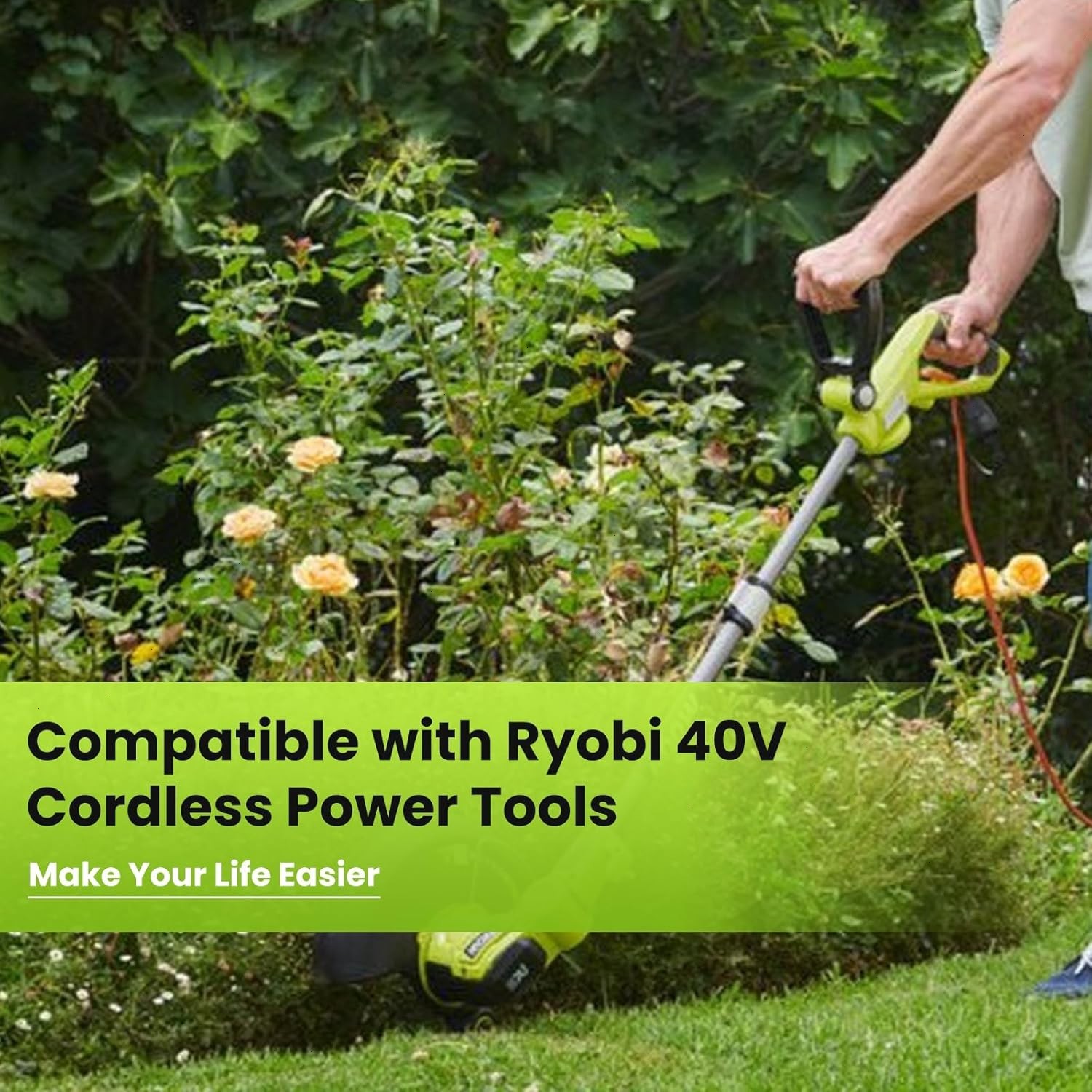 2X Battery & Charger For Ryobi 40V With LED Lithium-Ion 40-Volt OP406VNM OP40602