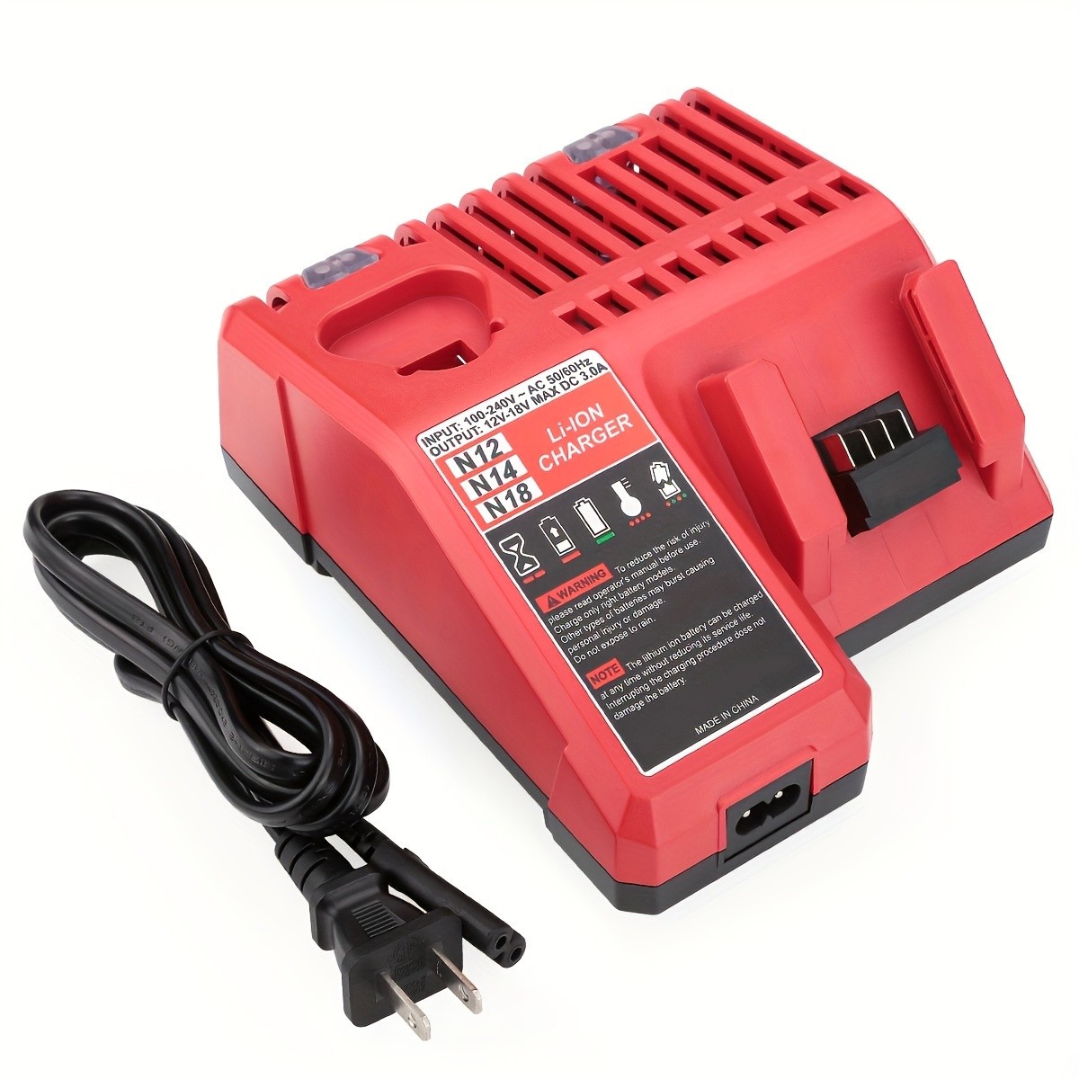3.0A 12V 18V Rapid Charger for Milwaukee M18 M12 Battery 48-59-1812 Fast Charger