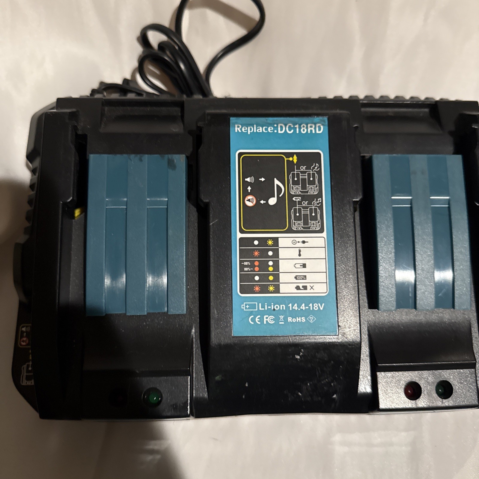 DC18RC Dual port charger For Makita 18V BL1830 BL1860 BL1840 LXT charger