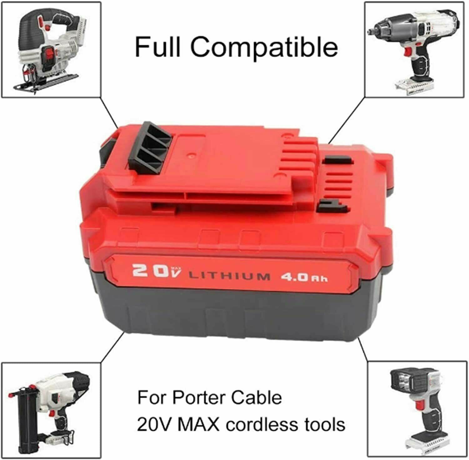 8.0Ah 20 Volt Lithium-Ion Battery for PORTER CABLE 20V Max PCC680L PCC685L 7.0Ah