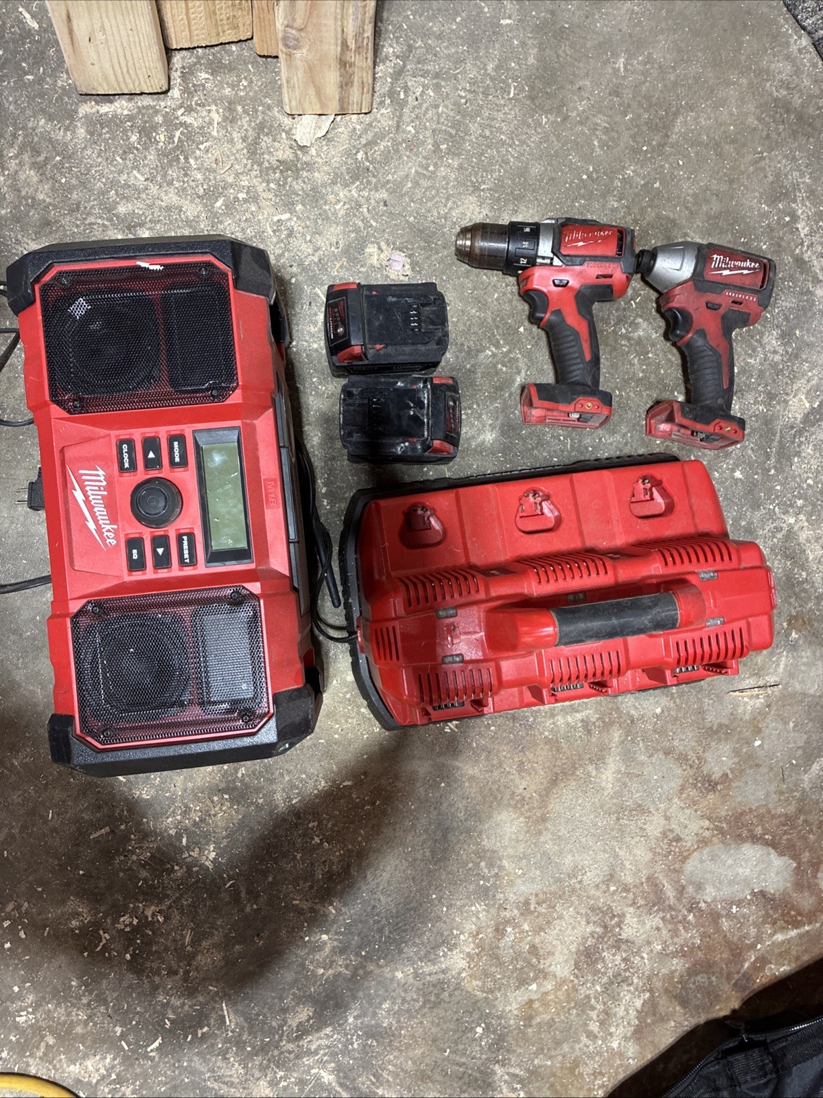 Milwaukee M18/M12 Rapid Charger + Brushless Drill/Impact + X2 5AH Batteries