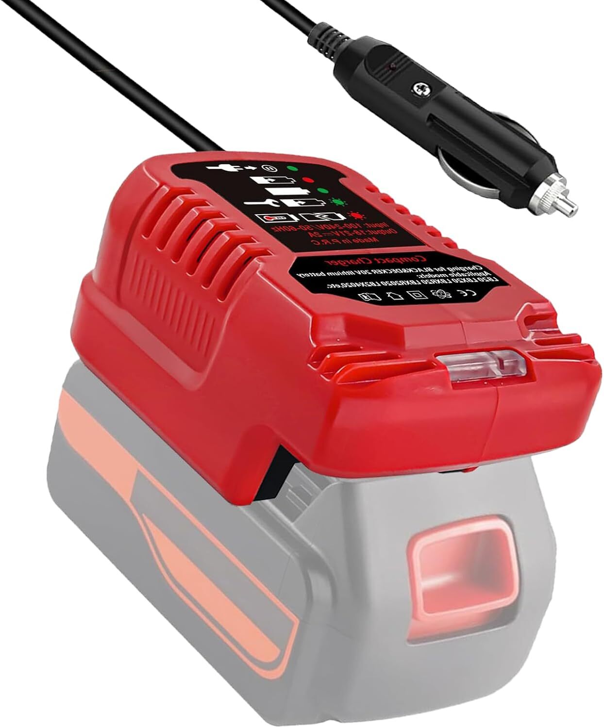 Battery Charger For Black Decker 20V Car Charger with Cigarette Lighter Plug