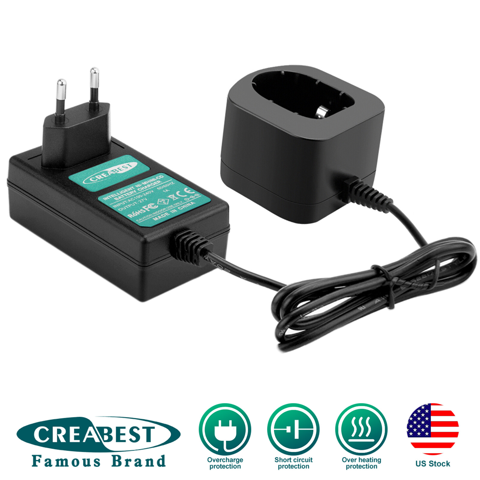US Charger For Ryobi 7.2V-18V Ni-MH/Ni-CD P108 BPP1413 RY1204 1400143 Battery