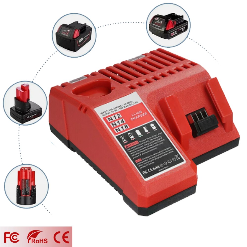 Charger 12V-18V Dual Voltage For Milwaukee For M18 For M12 Battery 48-59-1812