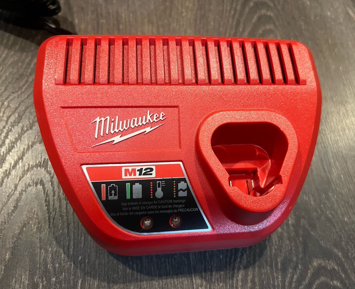 Milwaukee M12 12V Red Battery Charger, Charges 1 Battery (No Battery Included)