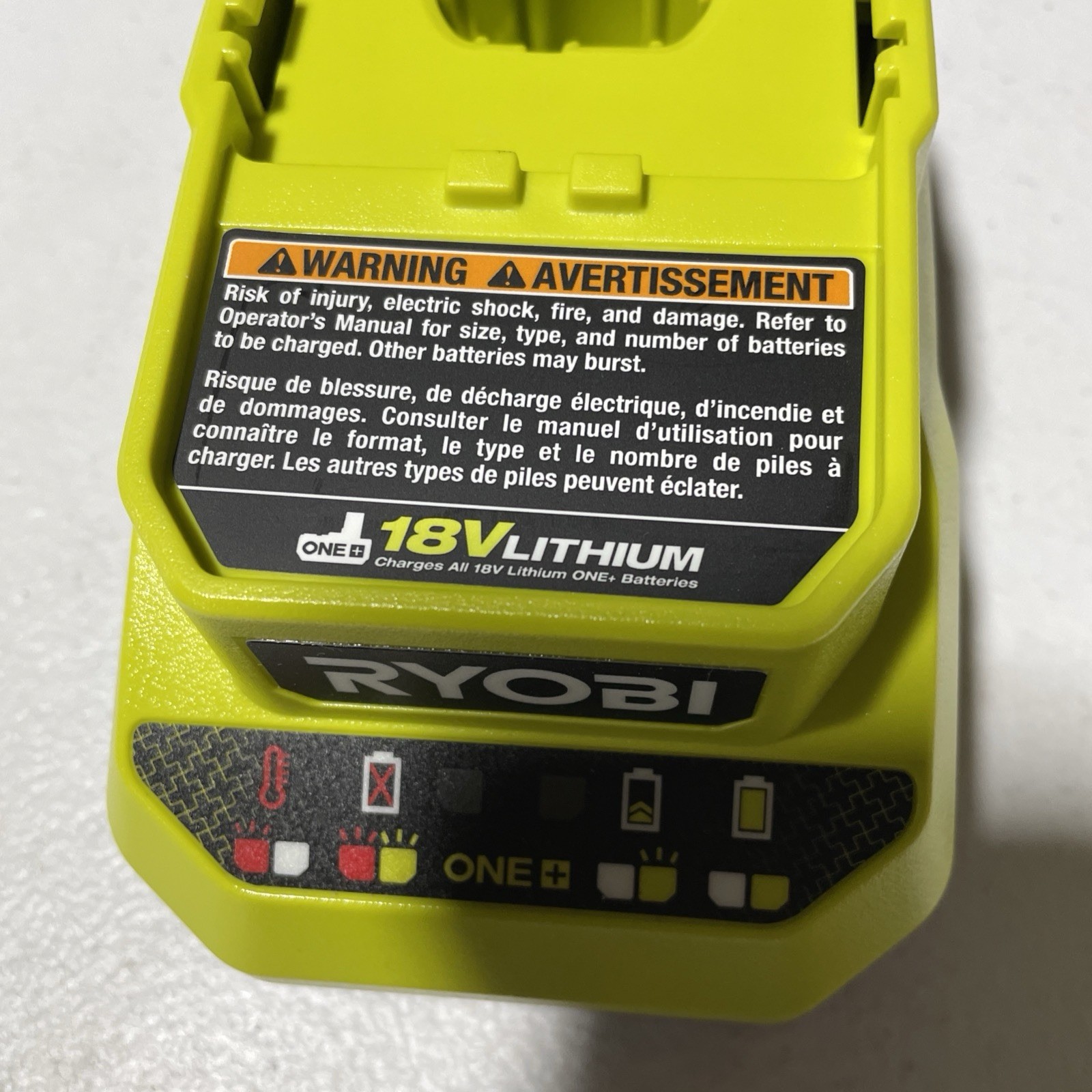 Ryobi ONE+ 18V Charger PCG002, Green/Black – Bulk Packaged