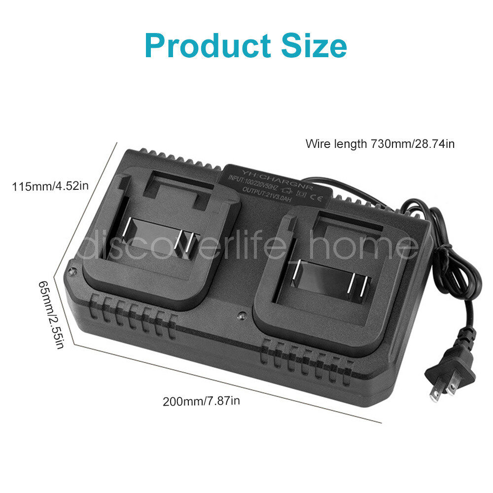 2 Slot For Makita Lithium-Ion Battery Charger 18V 21V Power Tool Rapid Charger