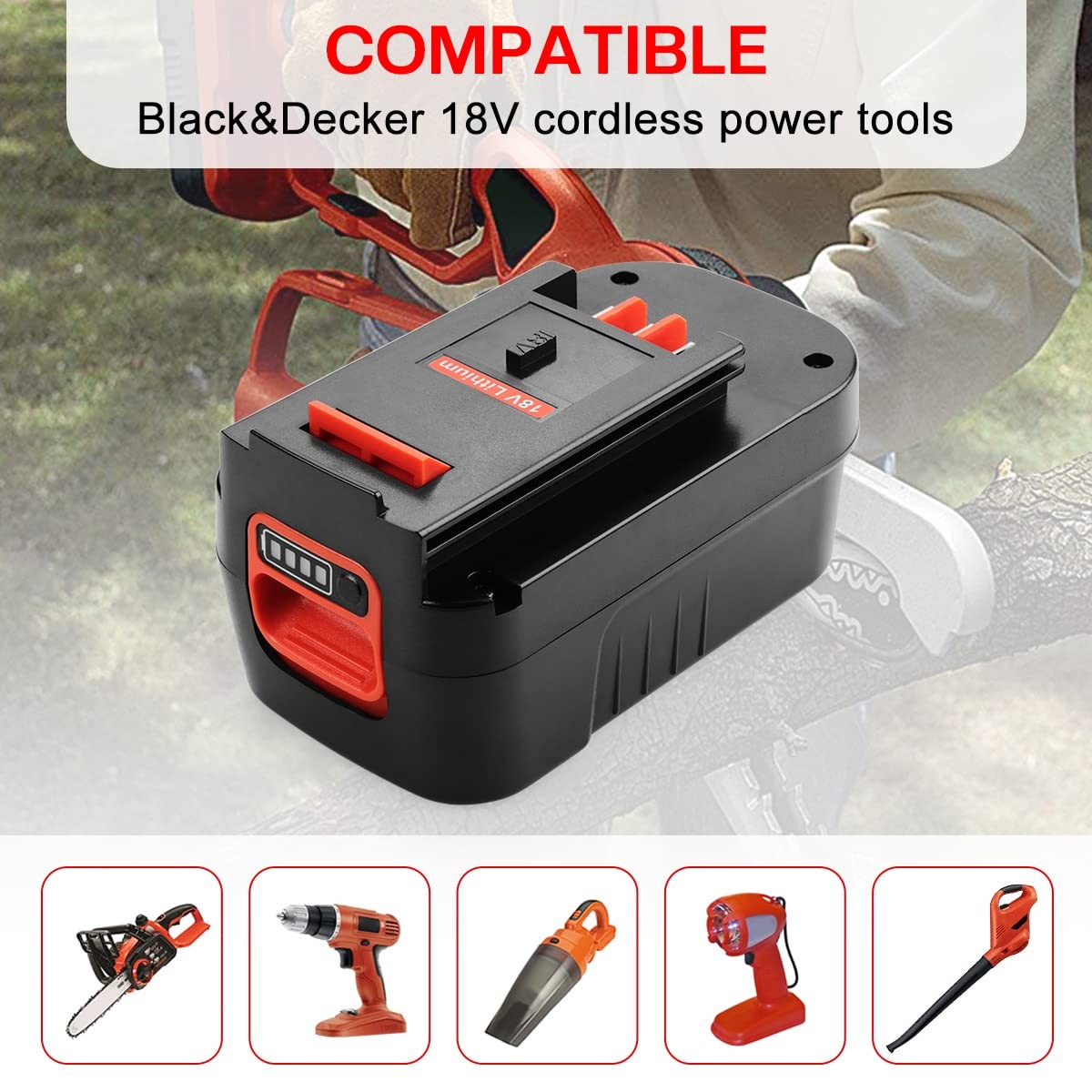 Aytxtg 2Pack 6.5Ah Replacement For Black And Decker 18V Battery Firestorm 18V