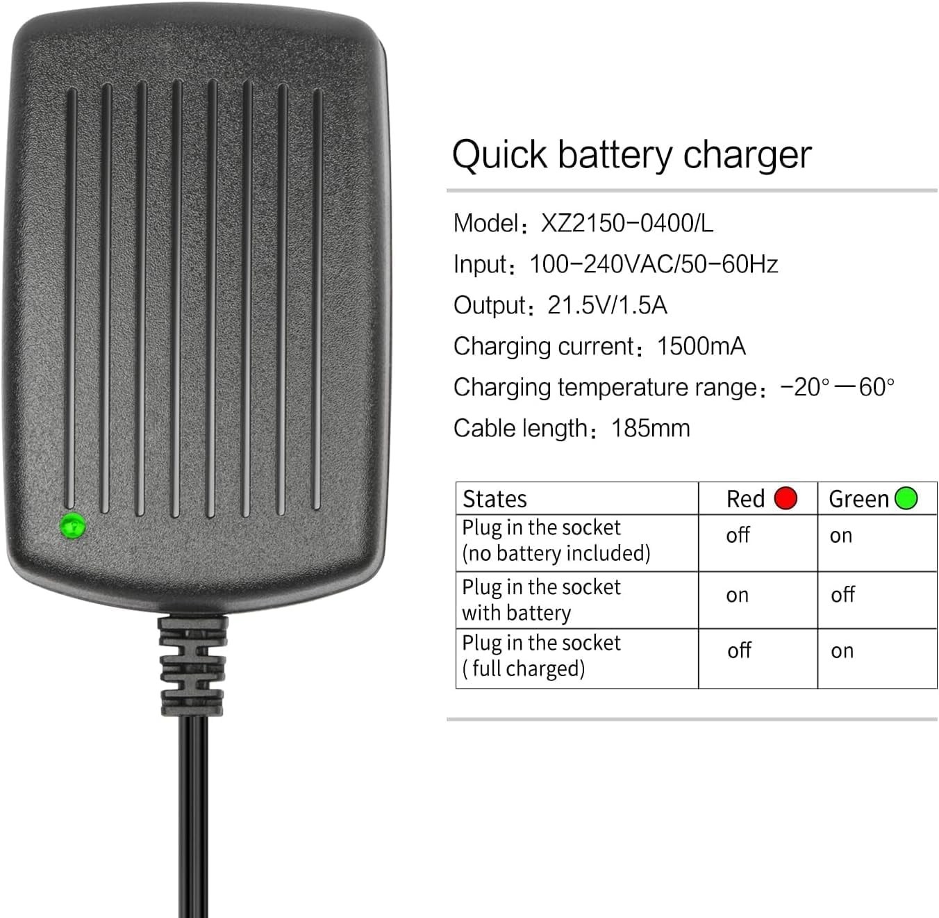 Fast Charging 20V Max Li-Ion Battery Charger with Safety Certification