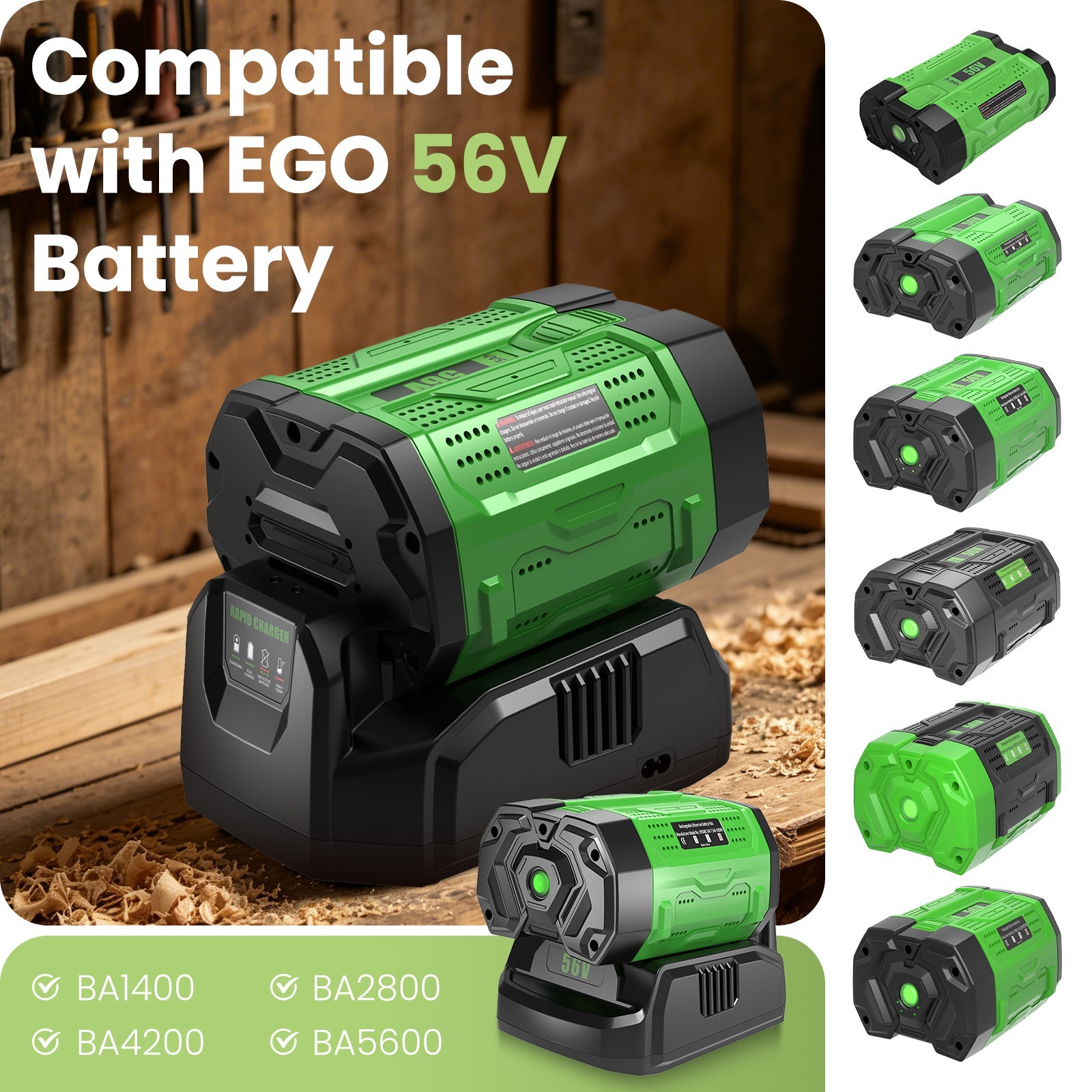 Fast Charger for EGO Battery Charger 56-Volt Lithium-ion Model CH2100 – NEW