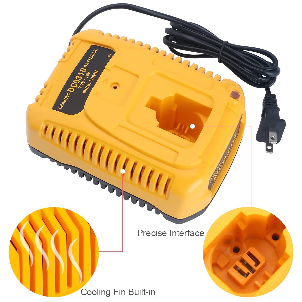Lasica Dc9310 Charger Compatible Dewalt 18V Battery Charger Dc9310 Compatible
