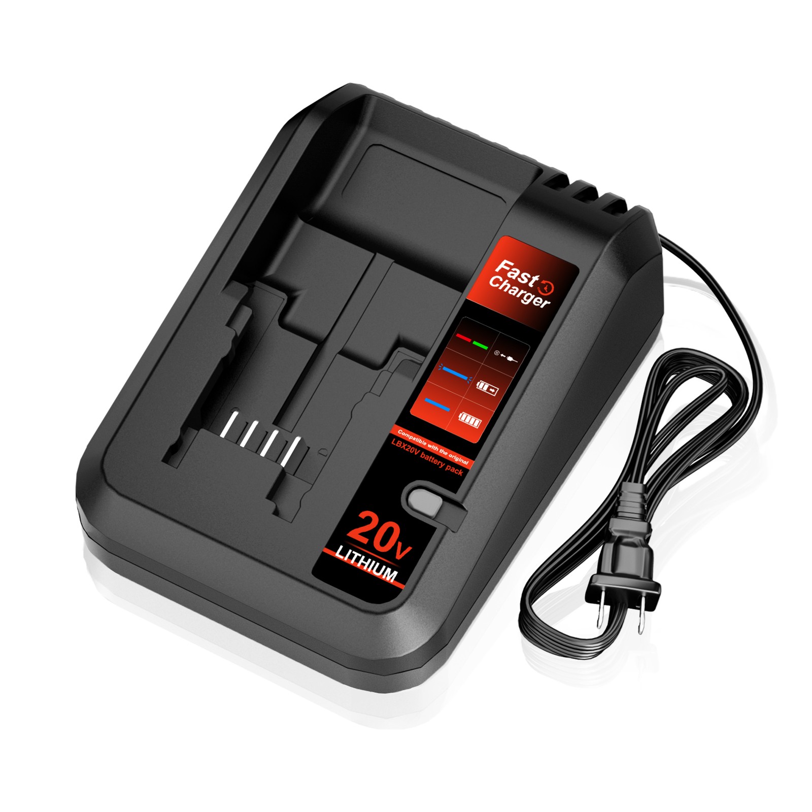 Quick Charger for Black and Decker 20V Max Li-Ion Battery LBXR20 LBX4020 LBX20
