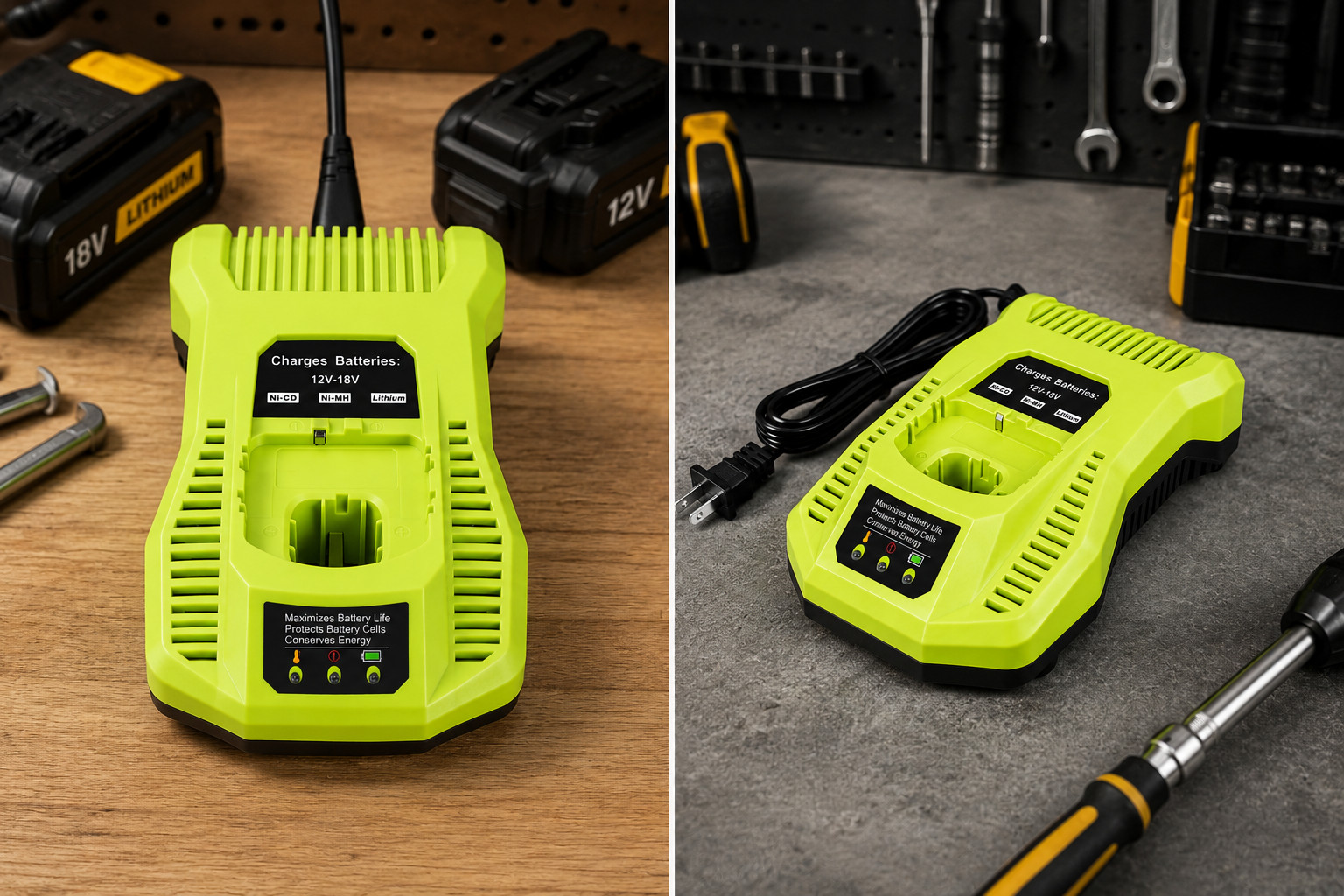 18V Battery Charger for Ryobi ONE+ 18V Cordless Tool Battery Replacement P117
