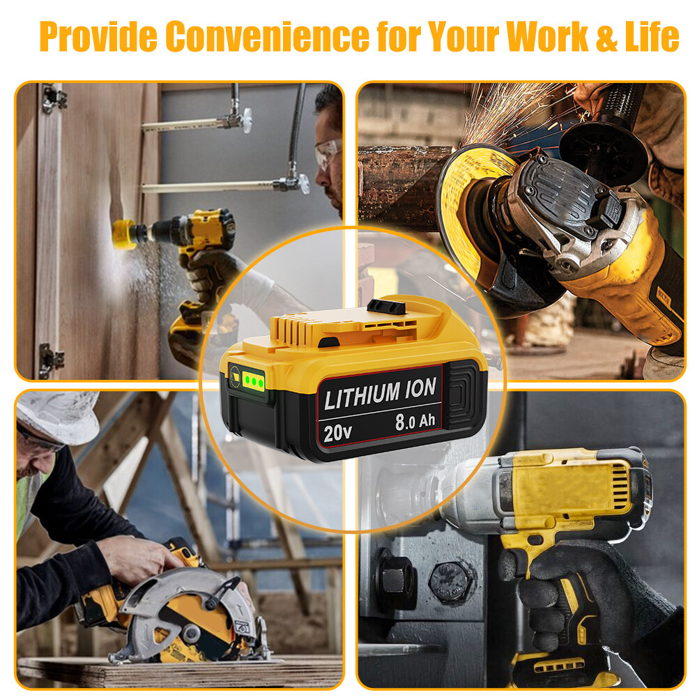 For DeWalt 20V 20 Volt Max 8.0/9.0AH Lithium Battery or Charger DCB206 DCB200-2