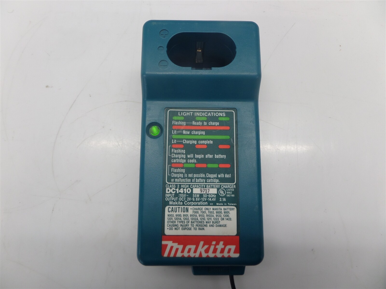 Makita DC1410 Ni-MH Ni-Cd High Capacity Battery Charger 7.2V 9.6V 12V 14.4V