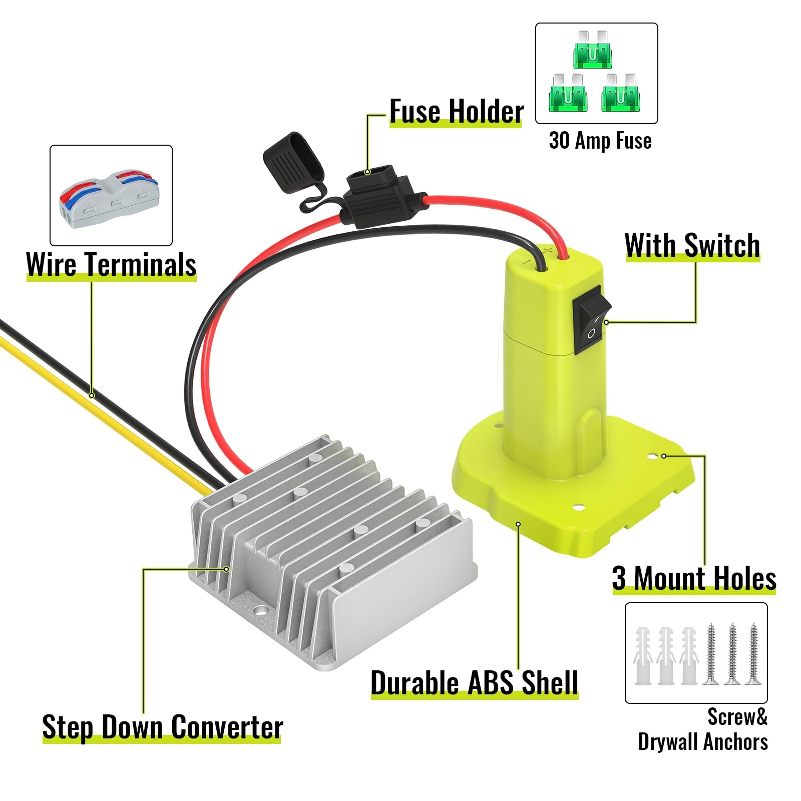 18V to 12V Step Down Converter Compatible with Ryobi