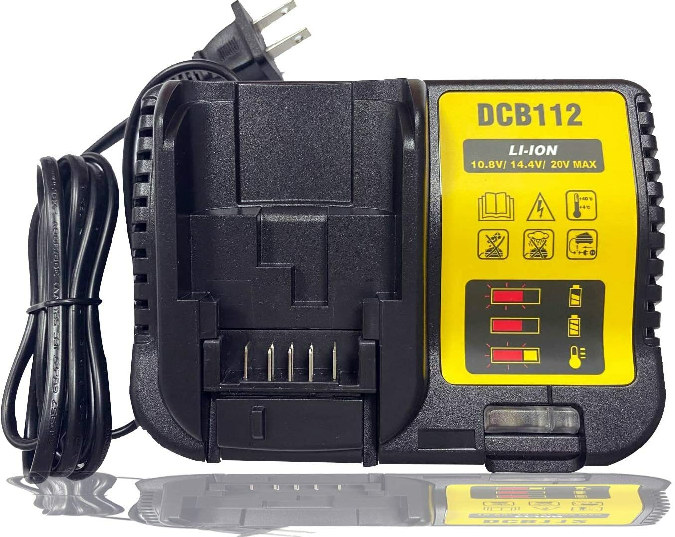 New 12V & 20V DCB112 Charger For Dewalt Max Li-ion Battery DCB205 DCB200 DCB206