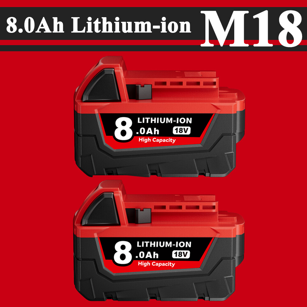 (Hot) 2X NEW For M18 Lithium ion 8.0AH 18V Extended Capacity Battery 48-11-1860