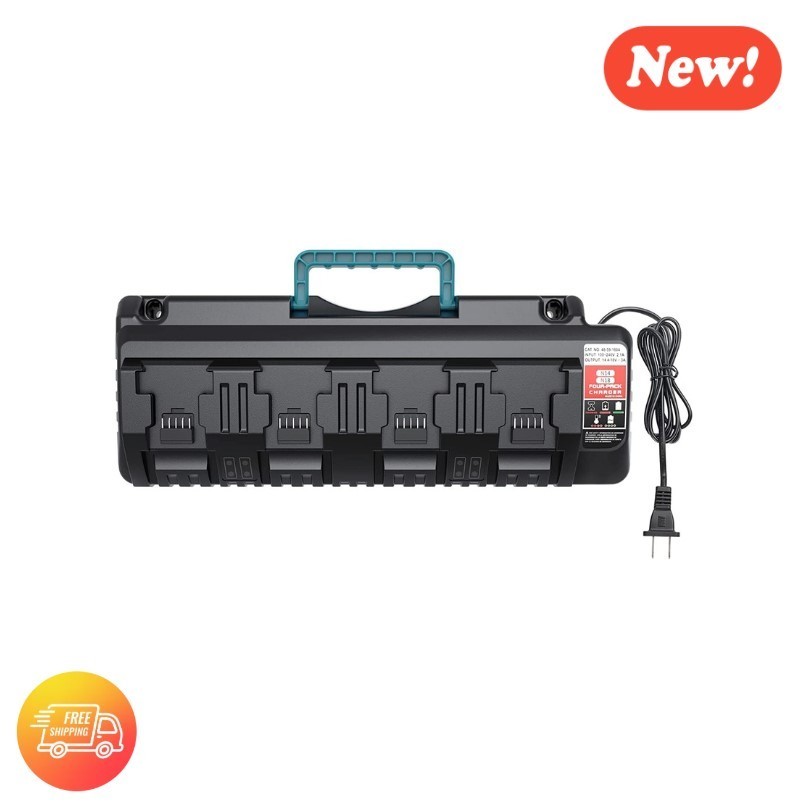 4-Port Rapid Charger for 14.4V–18V Milwaukee M18 Lithium Batteries