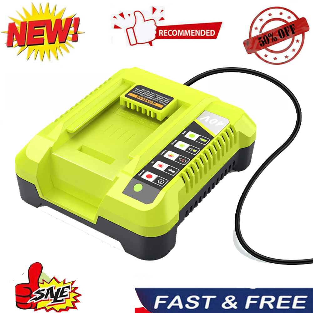 Rapid Charger For Ryobi 40V OP408VNM Lithium Battery OP406VNM OP40602 OP401 LED