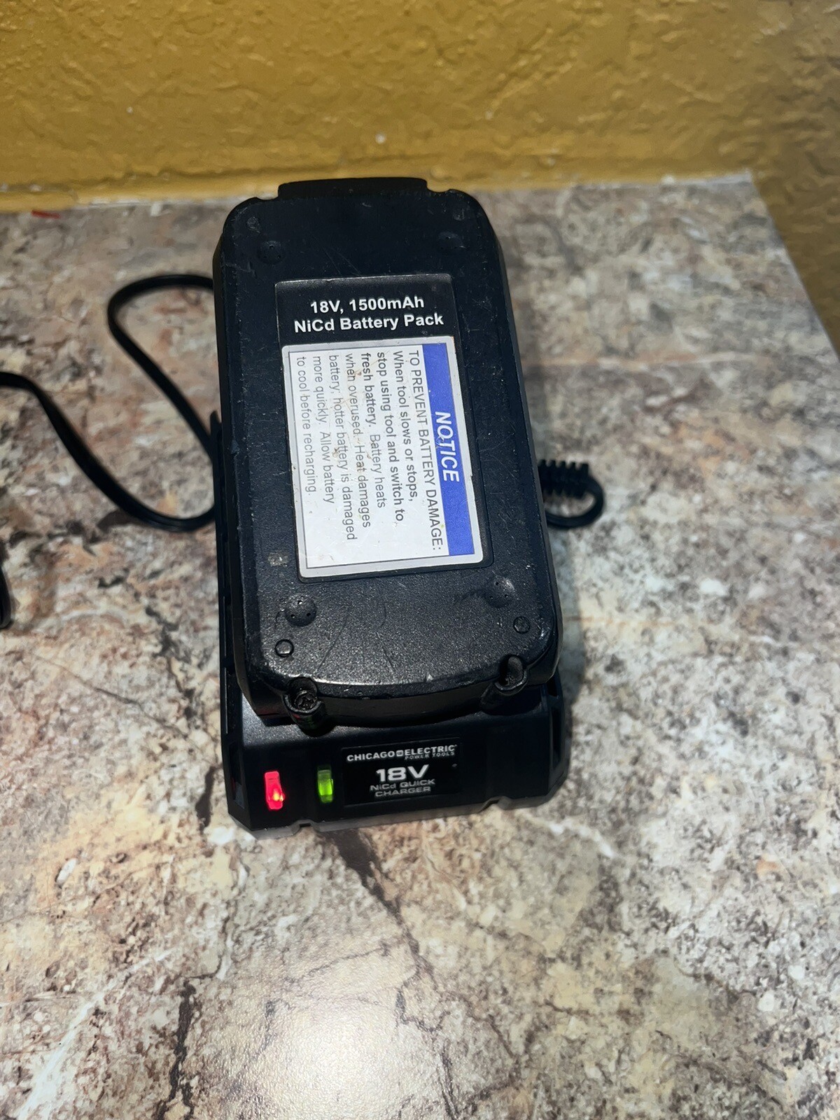 Chicago Electric OEM 18V Cordless Tool NiCd Quick Charger 68859 BATTERY INCLUDED