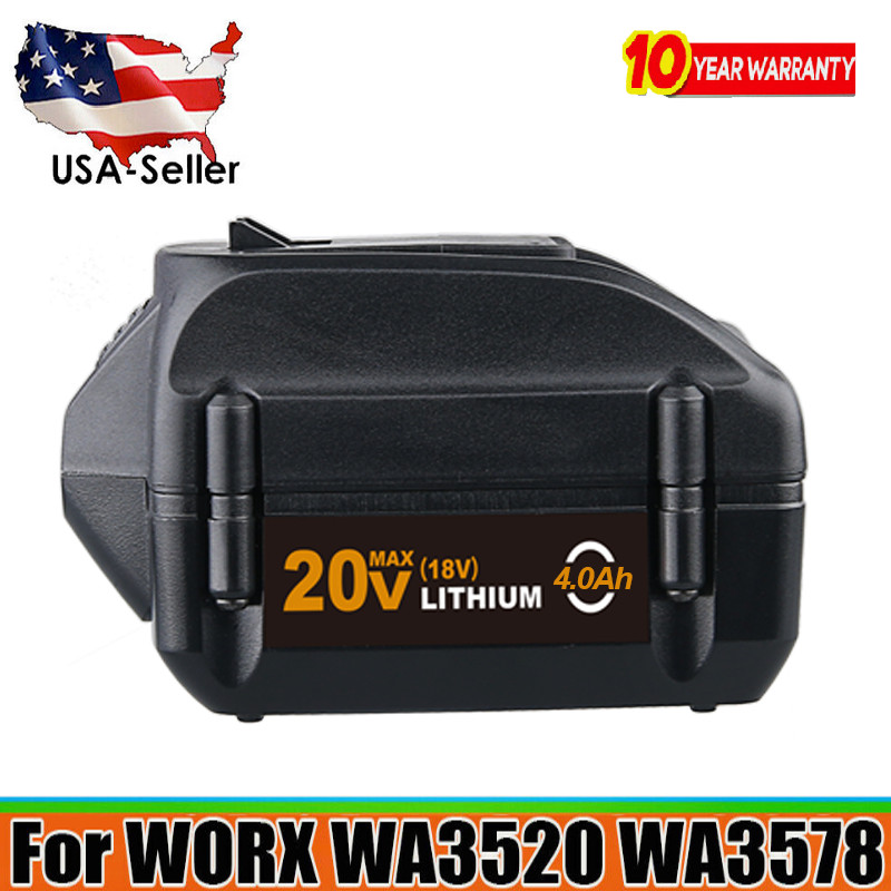 20Volt For WORX WA3525 20V 4.0Ah Max Lithium Battery Power Tools WA3520 WA3575