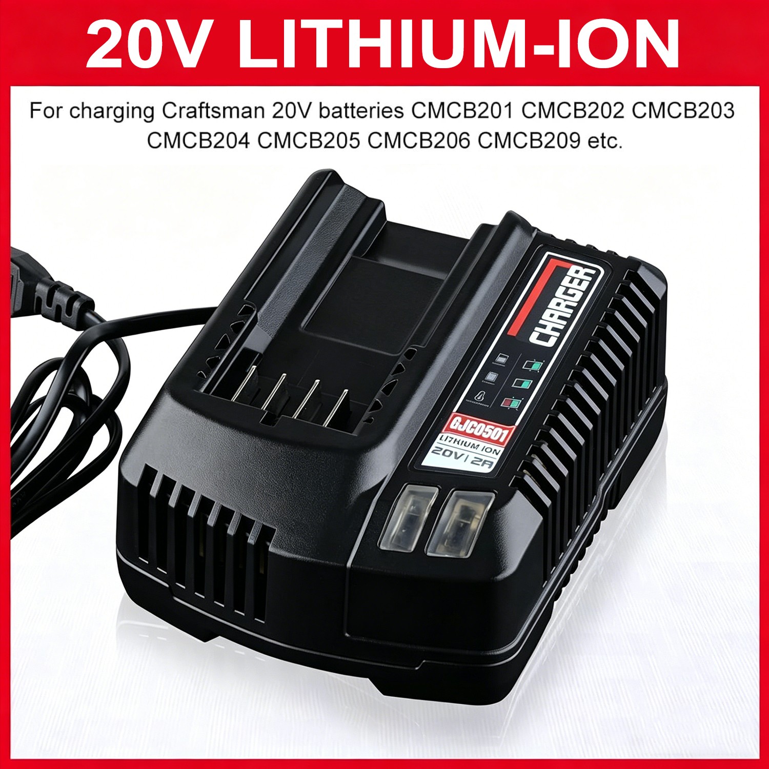 CMCB104 V20 Battery Fast Charger 20V for Craftsman CMCB100 V20 Li-ion Battery