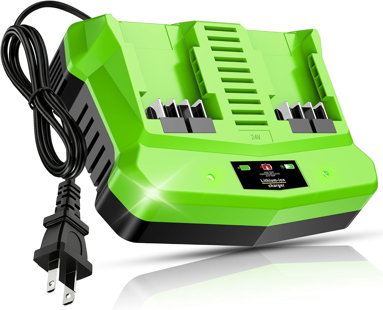 Rapid Dual Port Battery Charger for Greenworks 24V Battery BAG708 BAG711,
