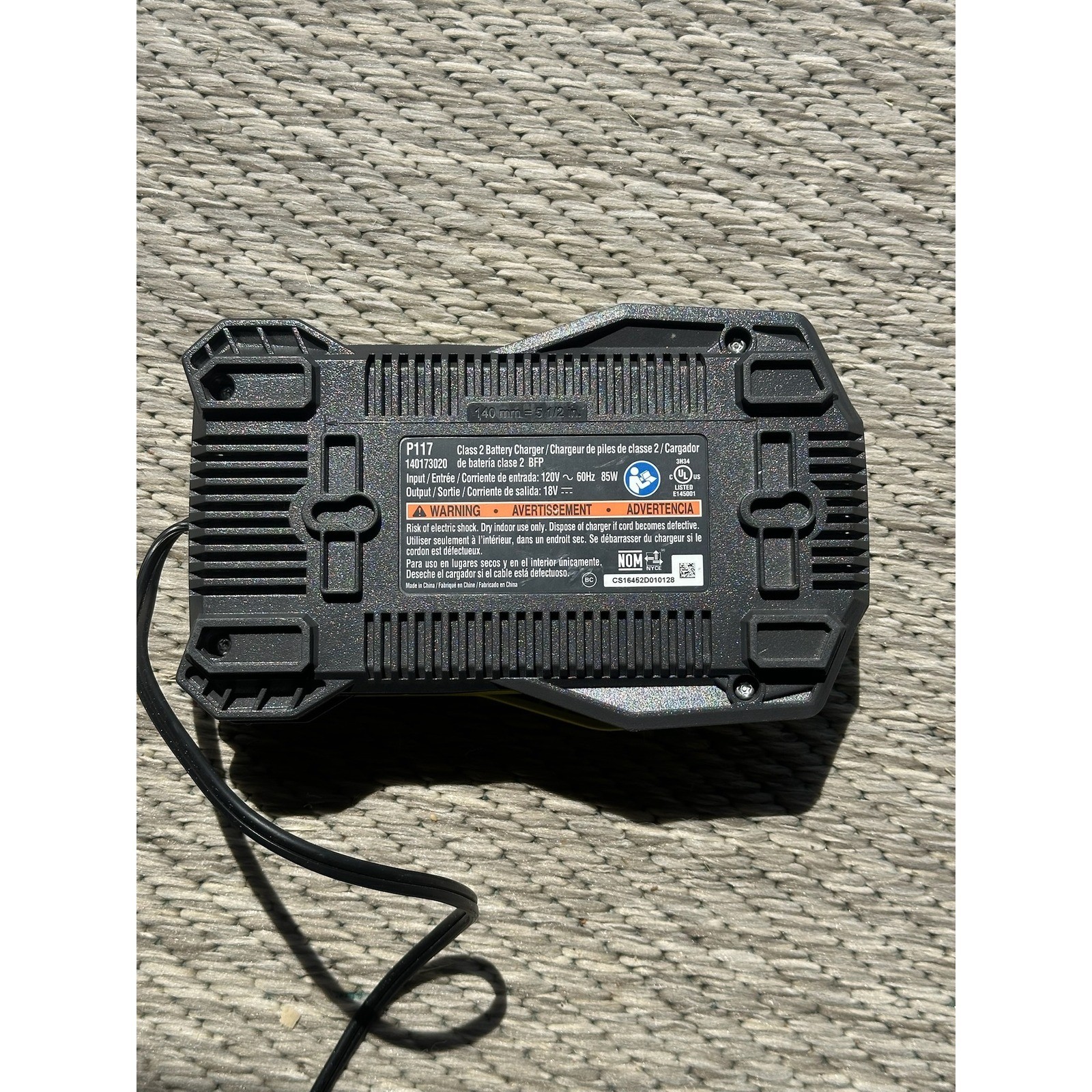 Ryobi ONE+ 18 Volt 30 Minute Battery Charger P117 P110 P111 P113 P114