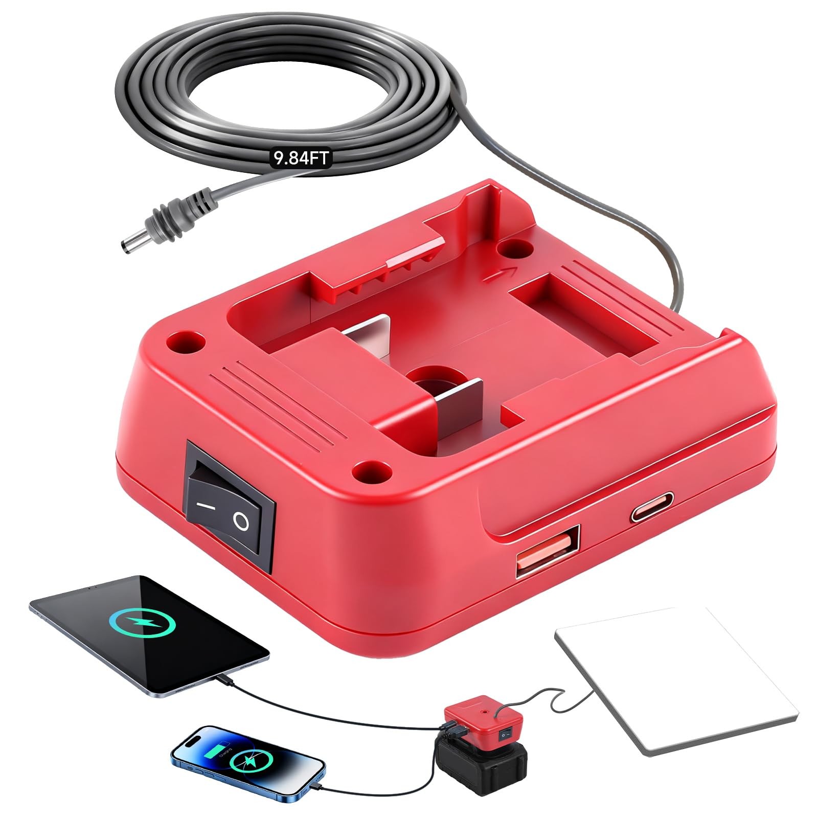 Starlink Mini Battery Adapter Compatible with Mil.waukee Batteries, Red