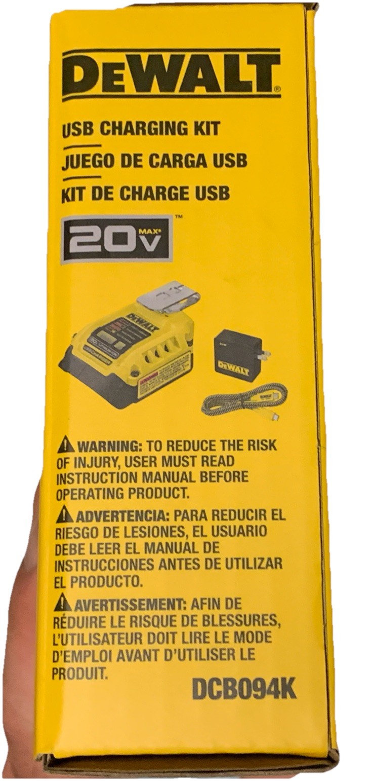 DEWALT DCB094K 20V USB-C Battery Charging Kit Adapter AC Wall Charger USB Cable