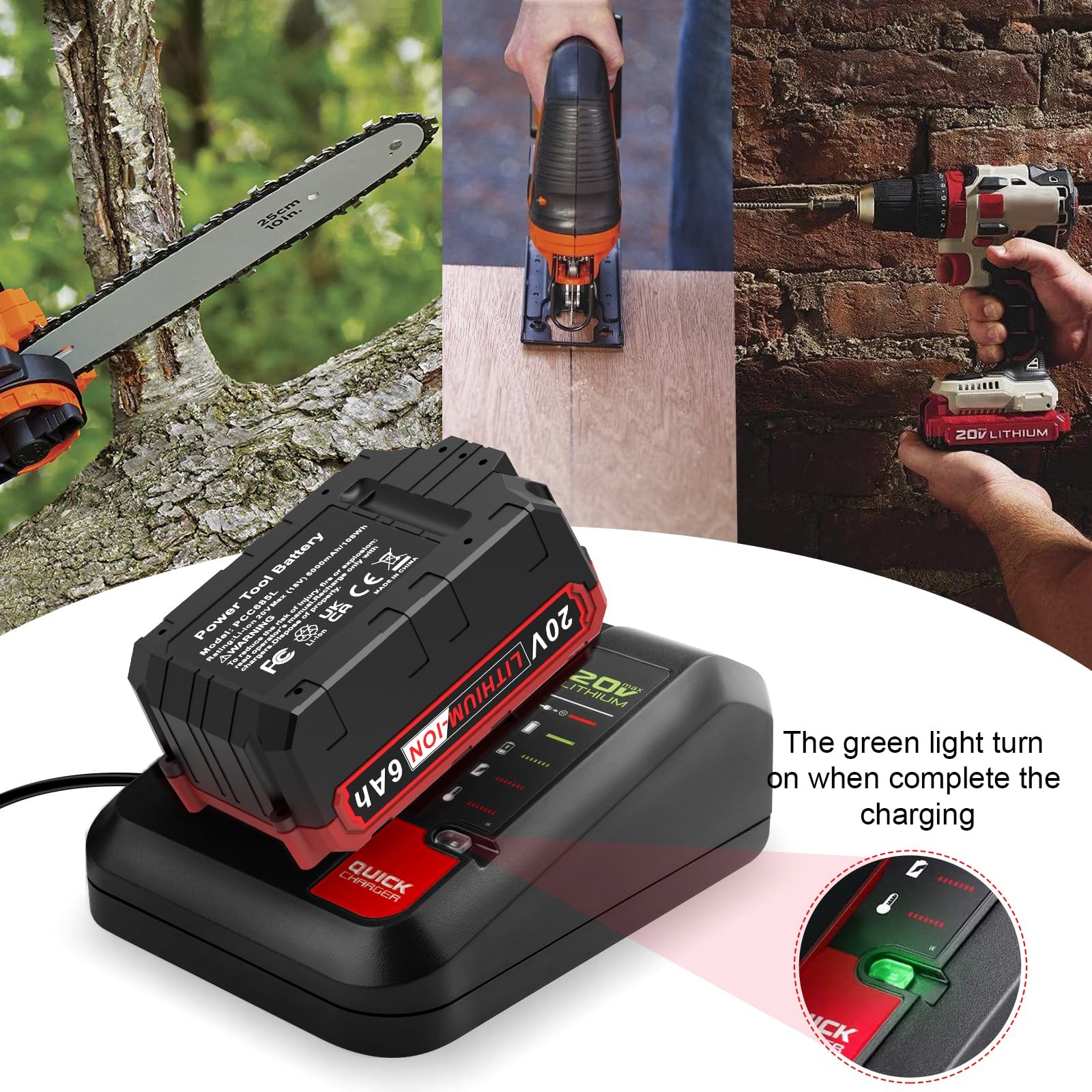Tree.Nb 2Packs 6.0Ah 20V Lithium Battery Replacement For Black And Decker